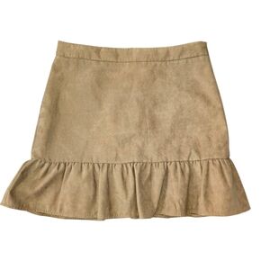 J. Crew Beige Mini Skirt with Ruffle Hem